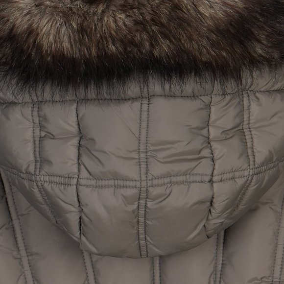 Abercrombie & Fitch Puffer Coat In Taupe Size S - Picture 4 of 14